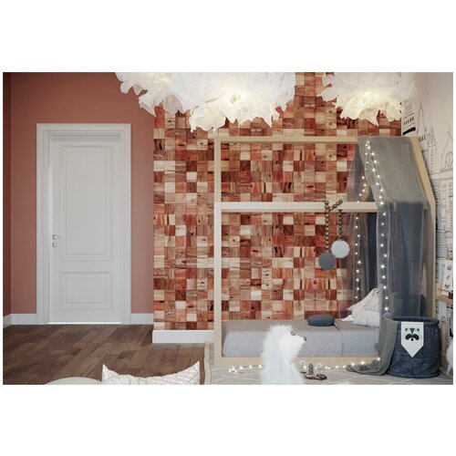 Кварт 100x100. 1 Настенная плитка из дерева на самоклейке