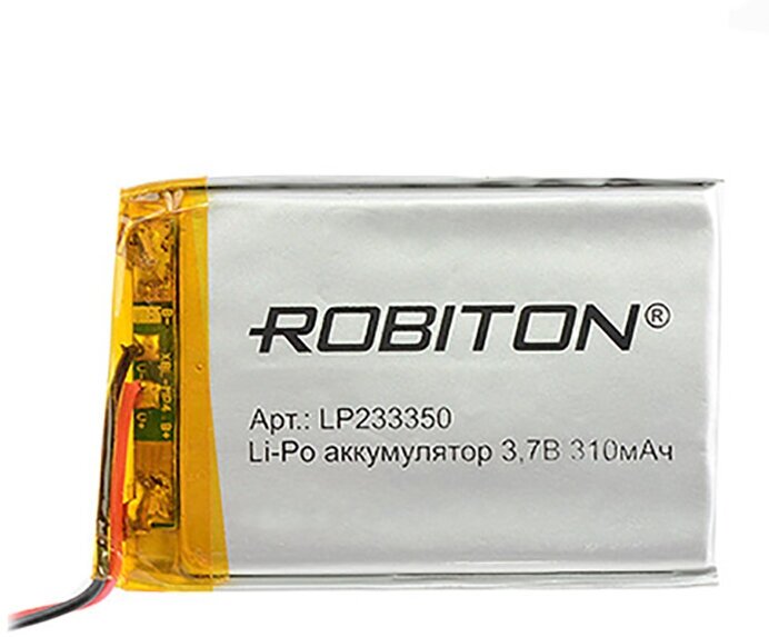 Аккумулятор Li-Pol Robiton LP233350 литий-полимерный 3.7 В 310 мАч с защитой