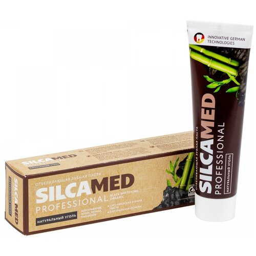 Silcamed Зубная паста Professional Black Whitening ORGANIC 100 г зубная паста silcamed professional organic облепиха