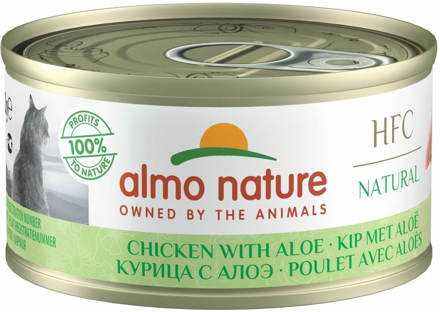 Almo Nature Низкокалорийные консервы для Кошек "Курица с алоэ" (HFC Adult Cat Chicken with aloe Light) 0,07 кг x 1 шт.