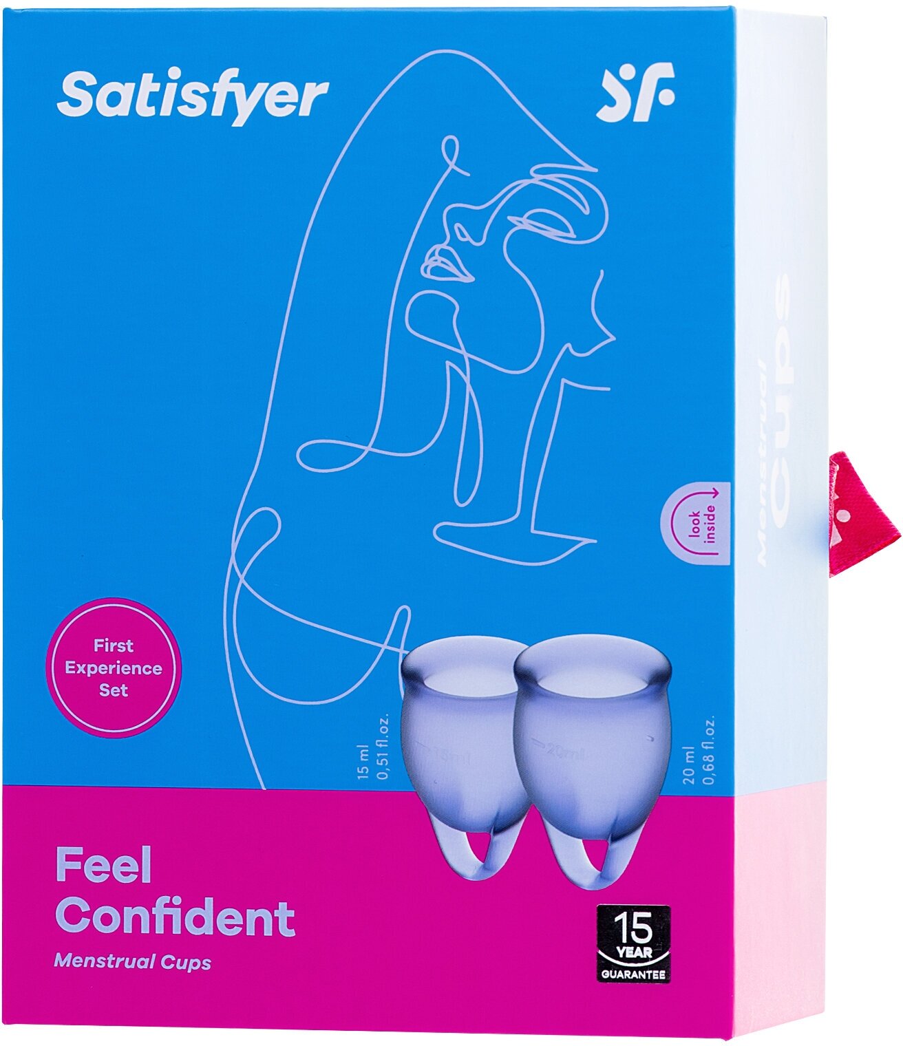 Набор менструальных чаш Satisfyer Feel confident Menstrual Cup blue J1762-6 2шт - фото №12