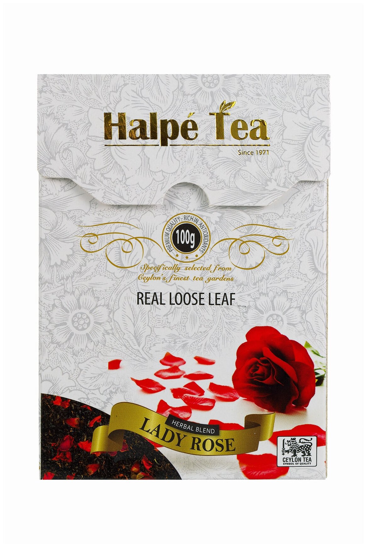 Чай черный листовой Halpe Super Pekoe Lady Rose с лепестками роз, 100 г - фотография № 2