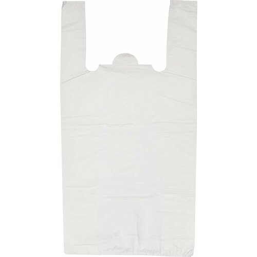 Пакет-майка  Комус ПНД 30(+18)х55 см 15 мкм 55 см 100 шт. 30 см белый