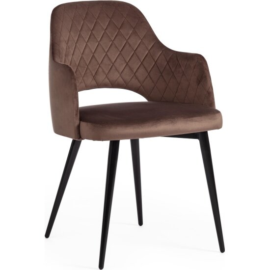 Кресло Tetchair VALKYRIA (mod. 711) ткань/металл, 55х55х80 см, высота до сиденья 48 см, коричневый barkhat 12/черный (4шт/уп)