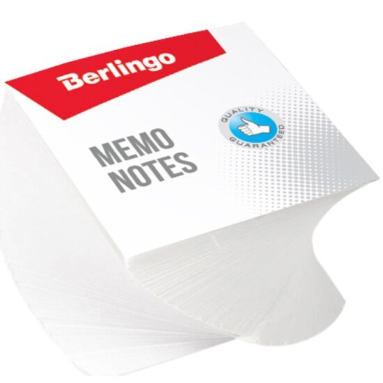 Блок для записей Berlingo Classic 80x80x50 мм, витой на склейке, белый