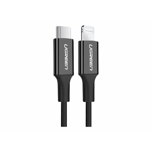 зарядный кабель belkin usb lightning для apple iphone 1 2 м белый Кабель UGREEN UGREEN USB C - Lightning, никелированное покрытие из АБС-пластика, цвет черный, 1 м (60751)