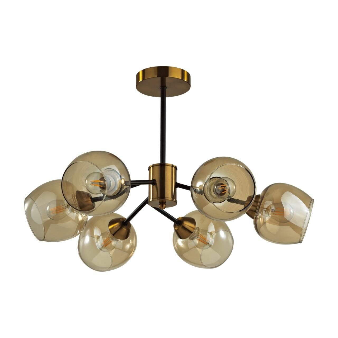 фото 5649/6C COMFI LN23 231 чёрный, бронза Люстра потолочная E27 6*60W 220V ODELL