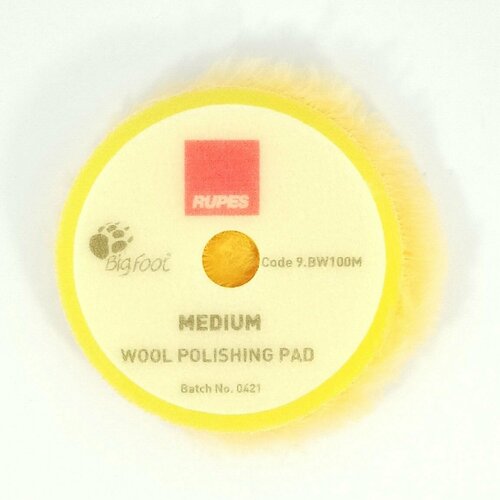 Полировальный диск RUPES 9 BW100M из натуральной овчины средний желтый 8090мм 1507₽