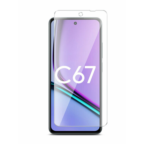 Защитное стекло для Realme C67 4G (Риалми С67 4г) на Экран, (гибридное: пленка+стекловолокно), прозрачное силиконовая клеевая основа тонкое Hybrid Glass, Brozo защитная пленка для realme c67 4g риалми с67 4г на экран матовая гидрогелевая силиконовая клеевая основа полноклеевая brozo