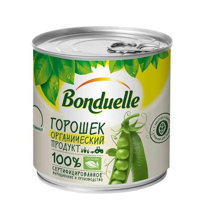 Bonduelle Горошек зеленый органический продукт, 425 мл