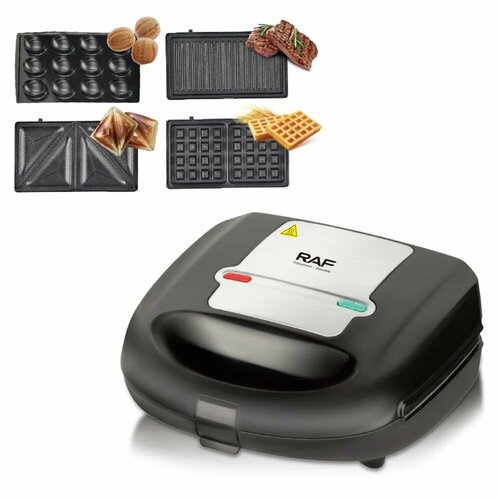 Мультимейкер от RAF R2689 4 в 1 - теперь с 4 насадками в одном устройстве ВафлиГрильСэндвичиОрешки При готовности - уведомит вас С антипригарным покрытием Только безопасное использование 340000₽