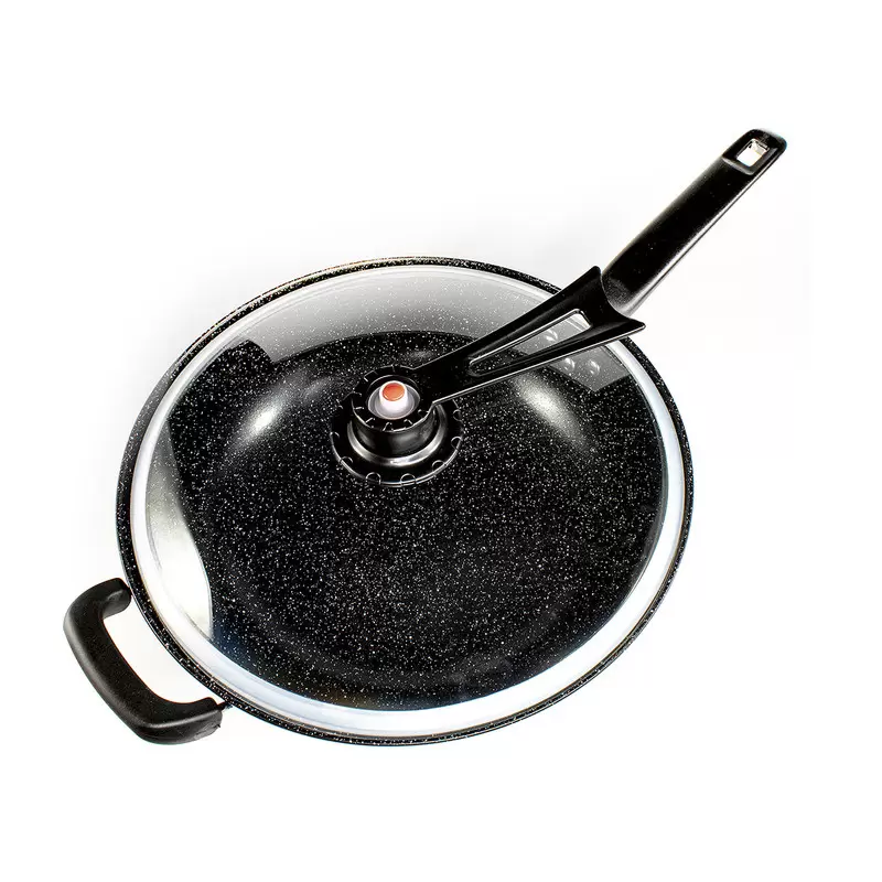 Сковородка Вок Lettbrin, 32 см. стальная с керамическим антипригарным покрытием с боковой ручкой