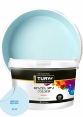 Краска для обоев, стен и потолков TURY SW-7 Colour акриловая моющаяся быстросохнущая матовая, без запаха, цвет Небесно-голубой, 2.4 кг