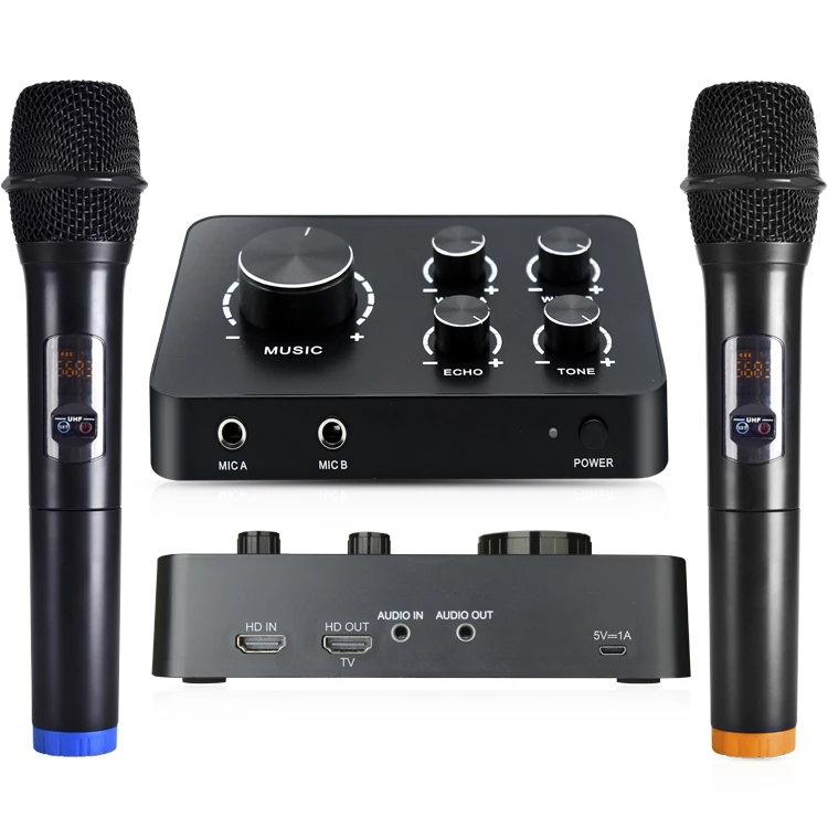 Мультимедийная Караоке-Система K6 BLUETOOTH  с двумя беспроводными микрофонами