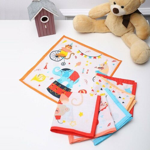 Носовой платок DomoVita, красный, голубой