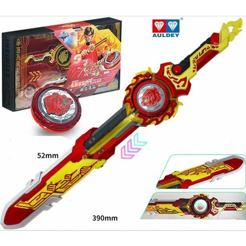 Волчок AULDEY. Инфинити Надо. Эпик Лончер Сплит, двойной волчок Ultra Blazing Bear (Пылающий медведь)