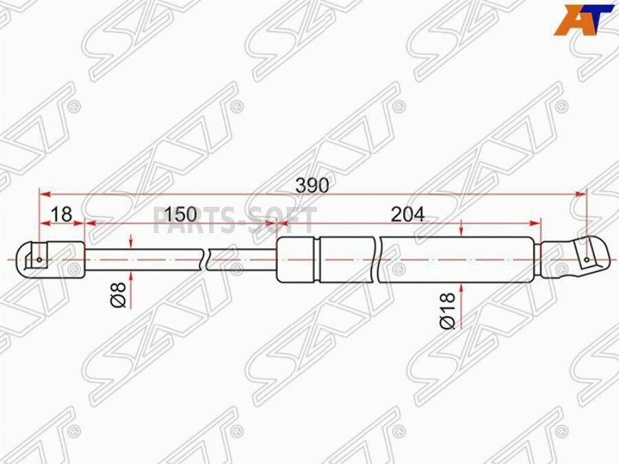 SAT ST-65470-2Y010 Амортизатор капота NISSAN CEFIRO/MAXIMA A33 98-03 RH=LH