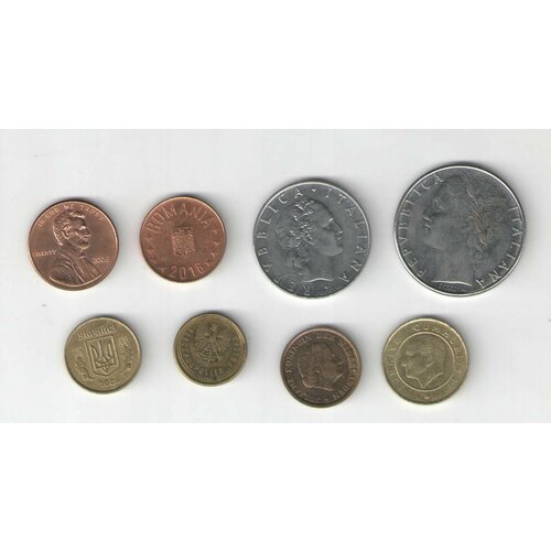 Набор монет иностранных государств (8 монет) монета италия 100 лир 1970 год 5 8