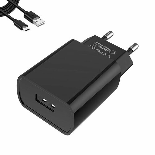 Сетевое ЗУ Borofone BA20A + кабель Type-C (1USB/2.1A) черное сетевое зу borofone ba20a 1хusb а кабель am type c 1 м черный