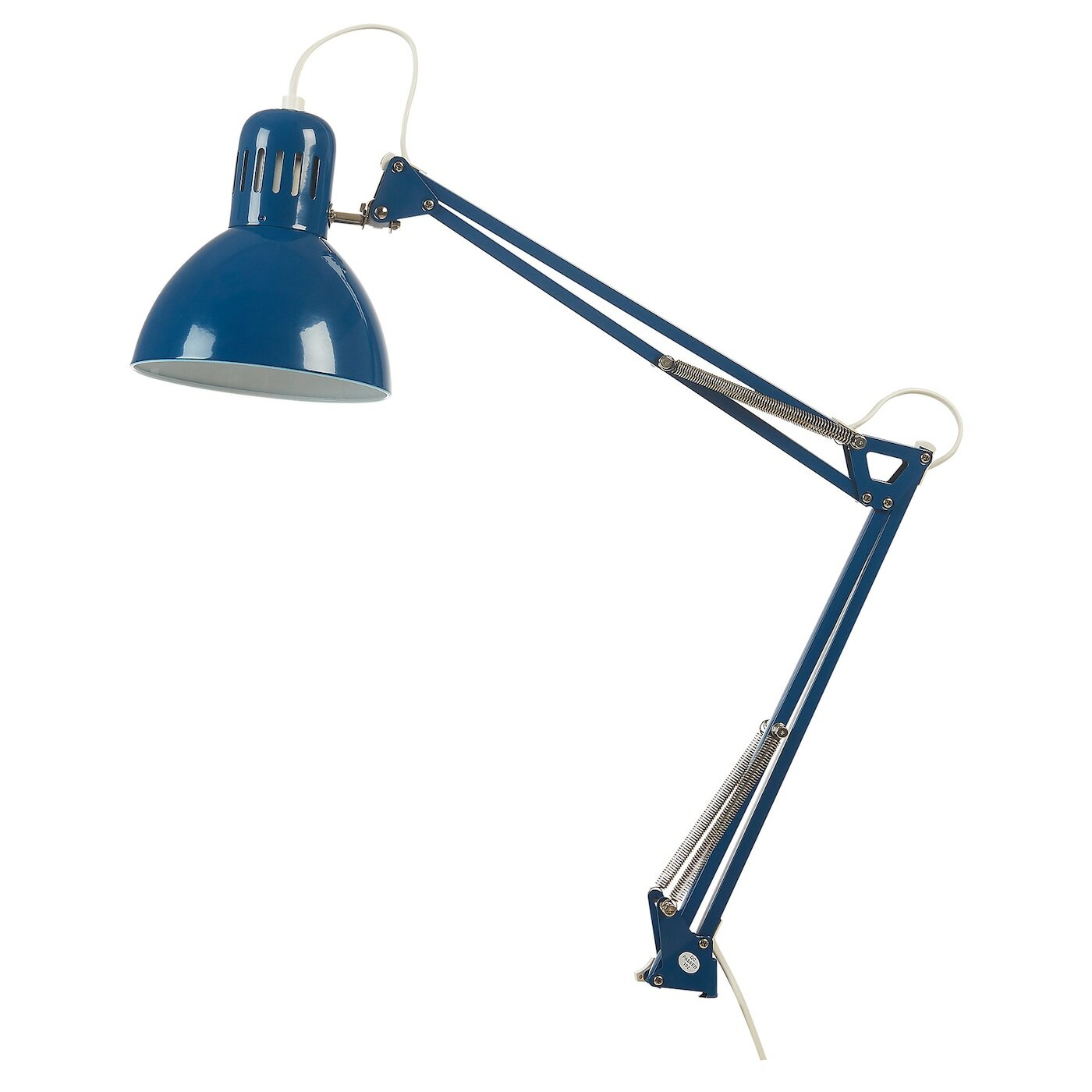 Лампа офисная икеа терциал, E27, 13 Вт, цвет арматуры: синий, цвет плафона/абажура: синий