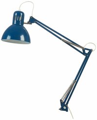 Лампа офисная икеа терциал, E27, 13 Вт, цвет арматуры: синий, цвет плафона/абажура: синий