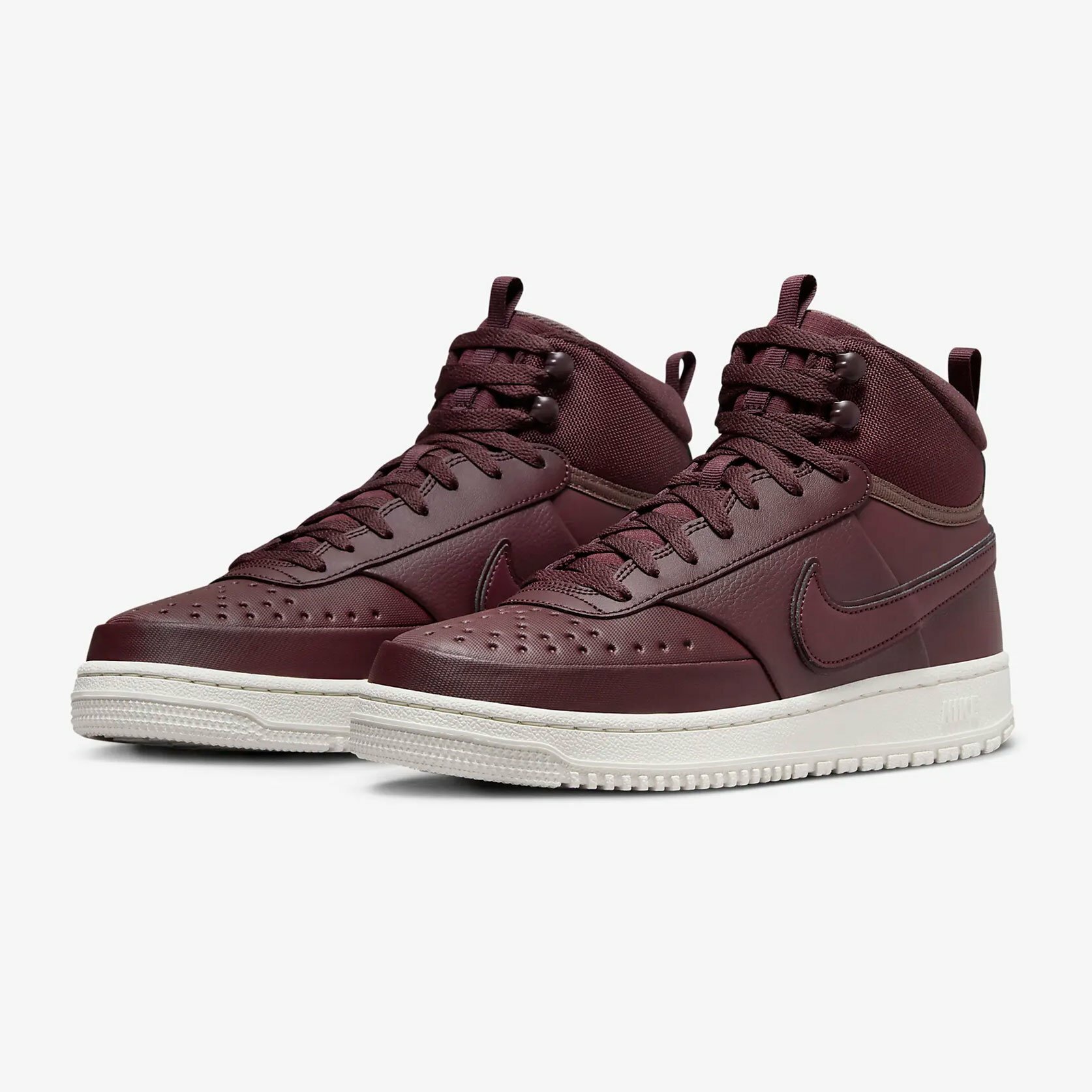 Кроссовки Nike Court Vision Mid Winter, цвет бордовый/белый, размер 9US