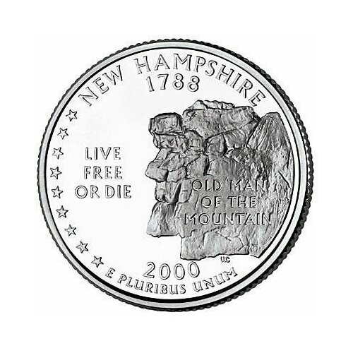 США, 25 центов 2000 год, New Hampshire