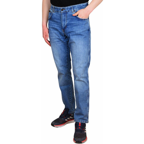 Джинсы зауженные Wrangler, размер 29/32, голубой джинсы зауженные levi s размер 29 32 голубой
