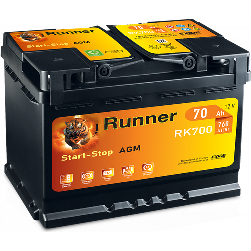 Runner AGM 70 Ah 760A RK700 ОП (278х175х190) L3 278x175x190