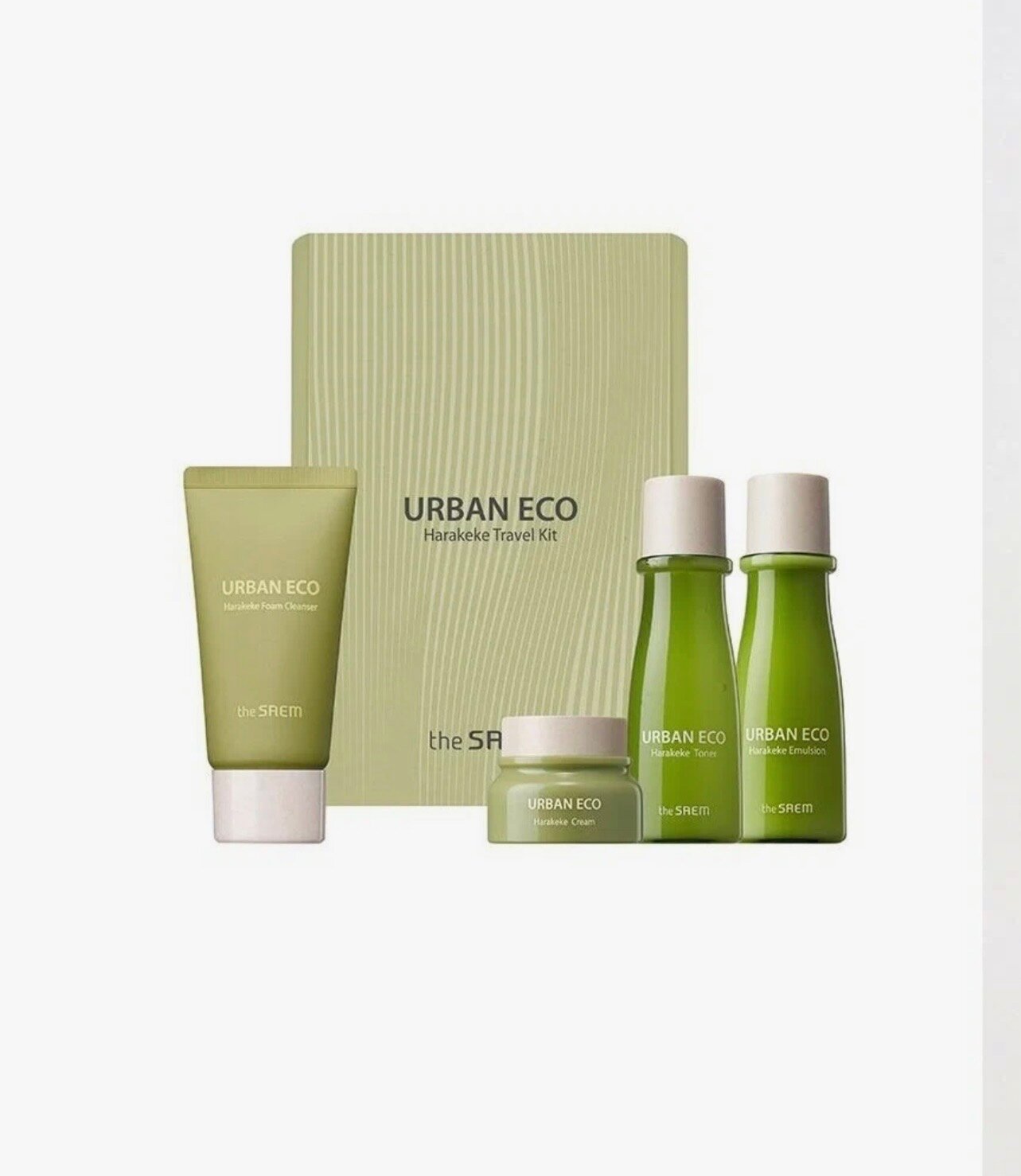 The Saem Urban Eco Harakeke Travel 4 Kit Набор миниатюр для лица с экстрактом новозеландского льна, 25 г + 31 мл + 31 мл + 8 мл