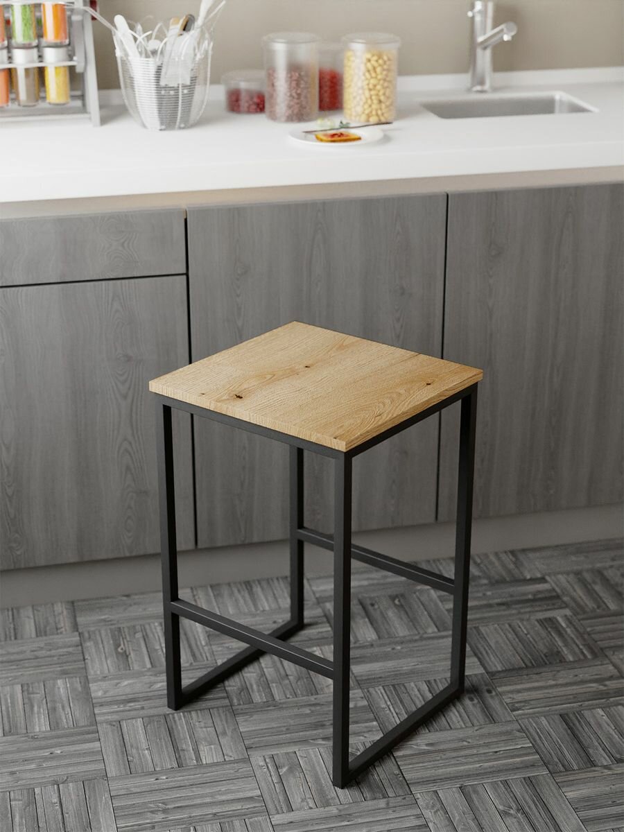 Полубарный стул IamLoft для кухни и офиса с подставкой для ног, ясень светлый, 37х39х62
