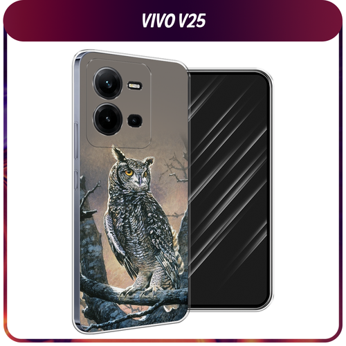 Силиконовый чехол на Vivo V25/V25e / Виво V25/V25e Сова арт 5 силиконовый чехол на vivo v25 v25e виво v25 v25e созвездия прозрачный