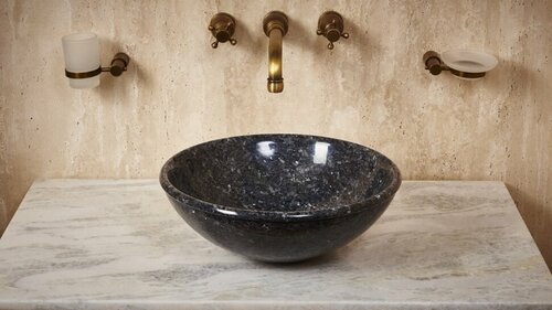 Гранитная раковина для ванной Sheerdecor Sfera 001058112 из синего натурального камня