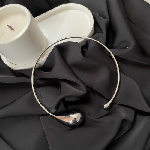 Чокер, длина 80 см, серебристый