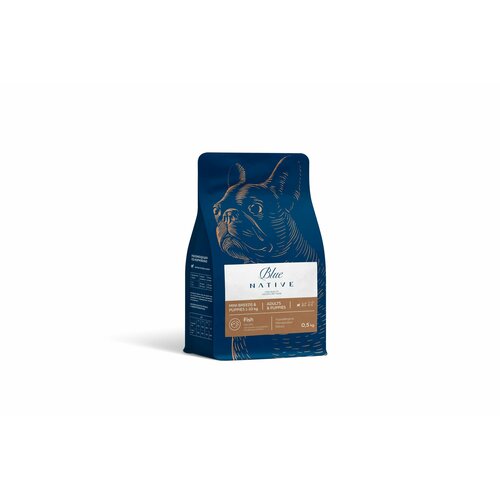 Blue native Сухой корм для щенков и собак мелких поро с лососем 500г 760₽