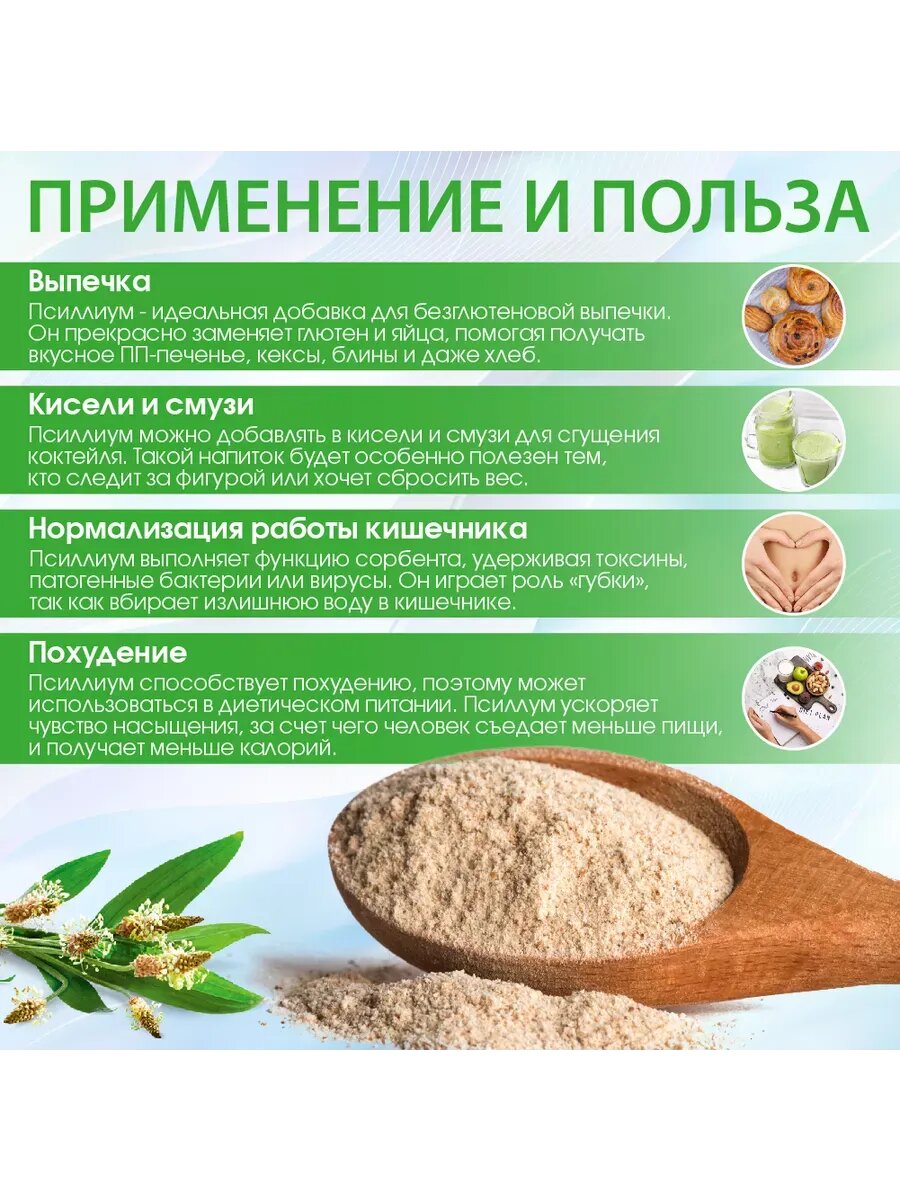 Изображение Псиллиум Миофарм 2 кг. PREMIUM BIO Шелуха семян подорожника. Клетчатка для похудения и детокса, слабительные запор, ПП