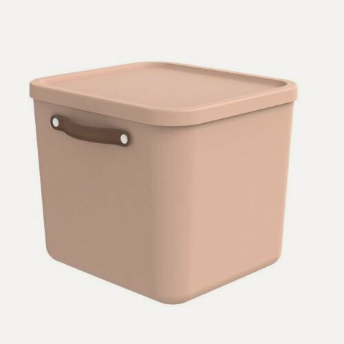 Изображение товара Ящик Rotho Maloja для хранения вещей, пластиковый с крышкой и ручкой, розовый, 40 л (1055203071)