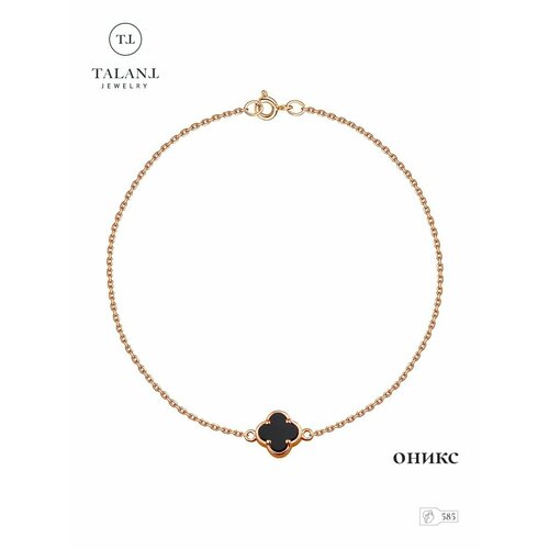 Браслет TALANT красное золото 585 проба оникс длина 18 см черный золотистый 20586₽