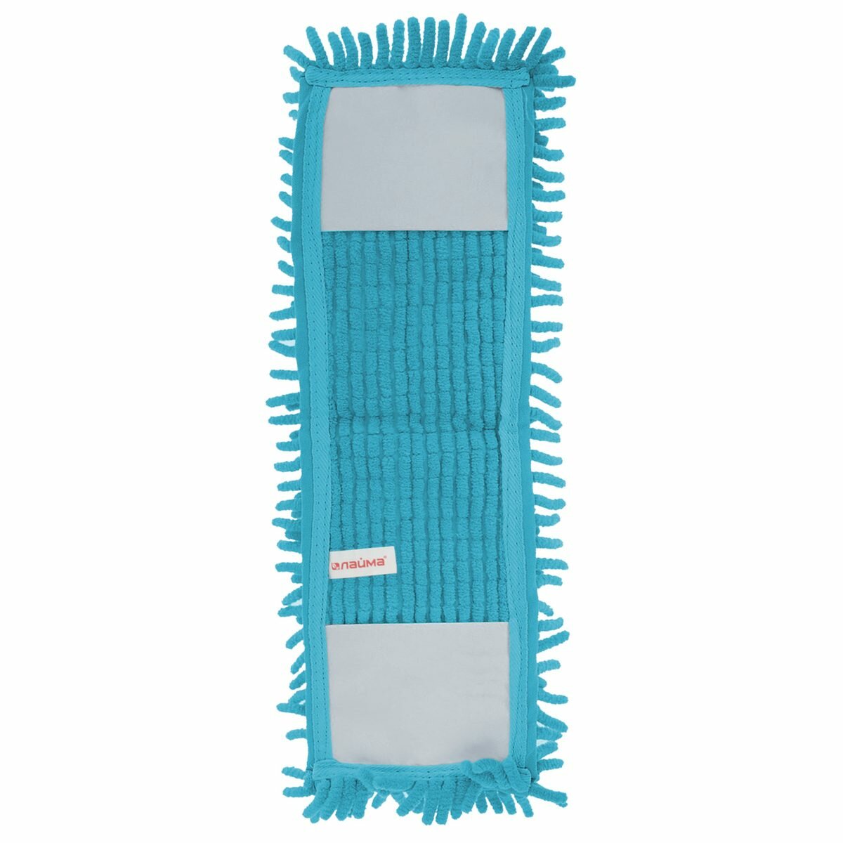 Насадка МОП плоская для швабры/держателя 40 см, карманы (К), ворсистая микрофибра, ворс 2 см, ЛАЙМА, 603119 - фото №3