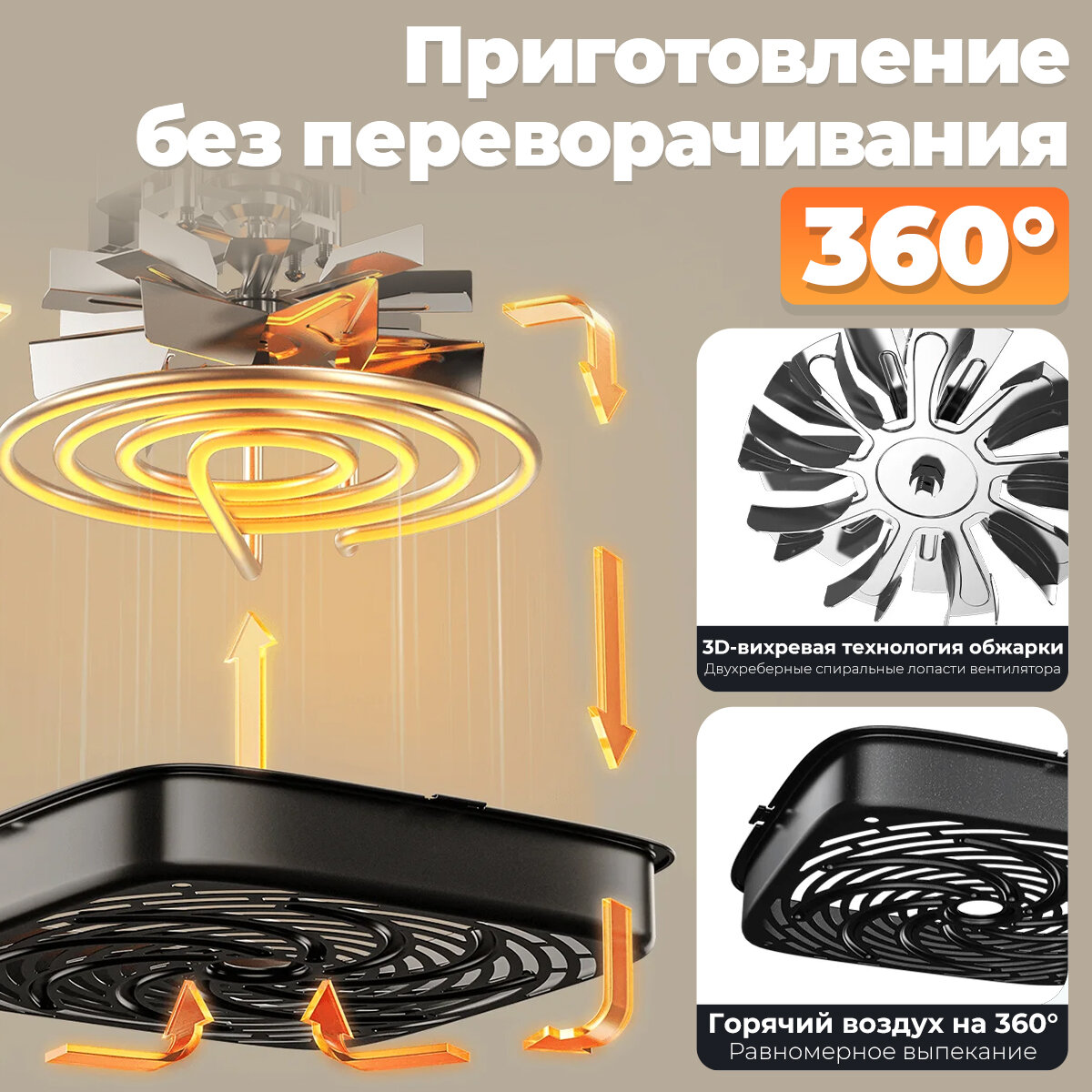 Аэрогриль Xiaomi " Air Fryer", 6л, регулировка температуры, механическое управление, белый — фото 1