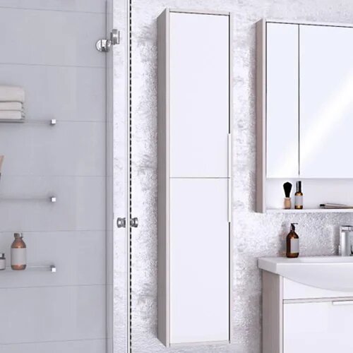 Шкаф-пенал для ванной AQUATON Рико 30 см белый подвесной