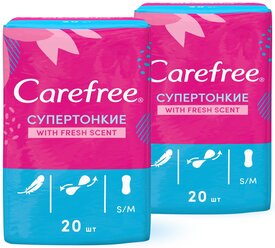 Прокладки Carefree ежедневные женские Кефри СуперТонкие гигиенические в индивидуальной