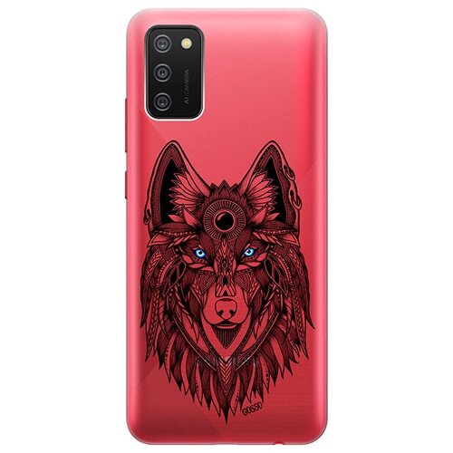 фото Ультратонкий силиконовый чехол-накладка для samsung galaxy a02s с 3d принтом "grand wolf" gosso