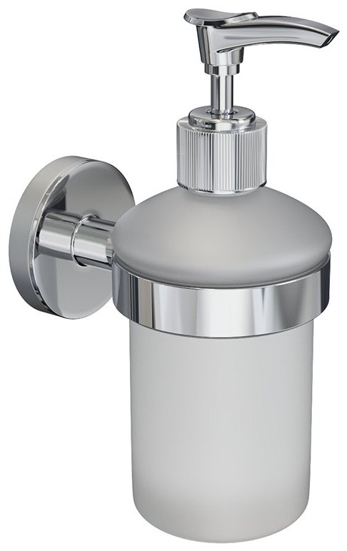 Дозатор для мыла Fora Lord с держателем стекло матовый/металл хром (FOR-Lord 041CR)