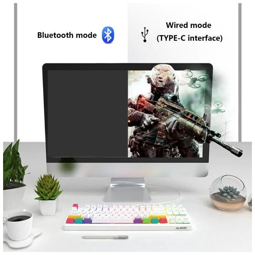 Механическая клавиатура Ajazz K870T черная Red switch английская раскладка