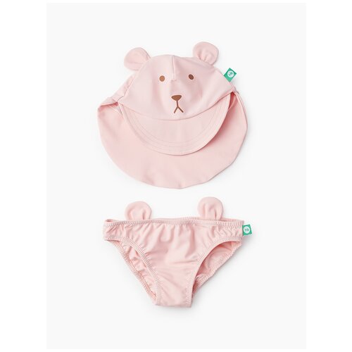 фото 50650, комплект детский happy baby панама и плавки с защитой от солнца, розовая панама-мишка и розовые трусы, обхват головы 48, рост 68-74
