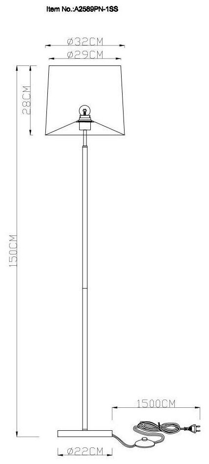 Торшер Arte Lamp Rodos A2589PN-1SS - фото №3