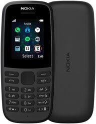 Телефон Nokia 105 DS (2019) RU, 2 SIM, черный