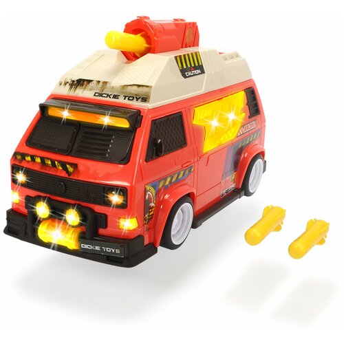 Машинка с залповой установкой VW T3 Camper 28 см свет звук Dickie Toys 3756004