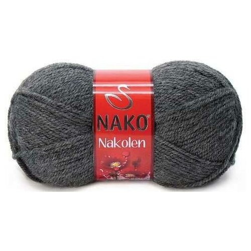 Пряжа Nako Nakolen | Пряжа Nako Nakolen - 193 тускл. серый | 5шт упаковка | Акрил: 51%, Шерсть: 49%